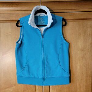 Women's L.L. Bean Blue Full Zip Fleece Lined Vest - M